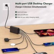 Premier Garde 200W MULTI PORT CHARGER WITH USB - TYPE-C CABLE