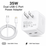 Premier Garde 35W DUEL USB APPLE CHARGER + 2 - WITH CABLE TYPE-C - TYPE-C