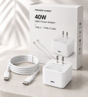 Premier Garde 40 W APLLE CHARGER + WITH TYPE-C CABLE